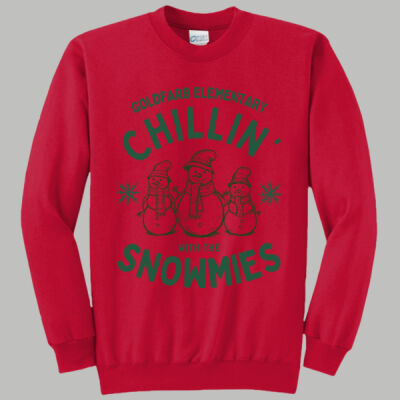 Adult Crewneck - Spring - Chillin With The Snowmies Green Thumbnail