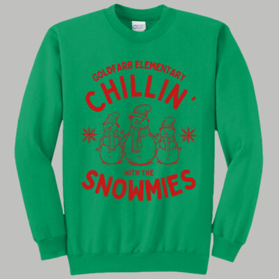 PC78 Adult Crewneck - Spring - Chillin With The Snowmies Red Thumbnail