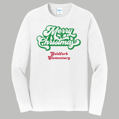 Adult Long Sleeve Shirt - Spring - Merry Christmas Red and Green  Thumbnail