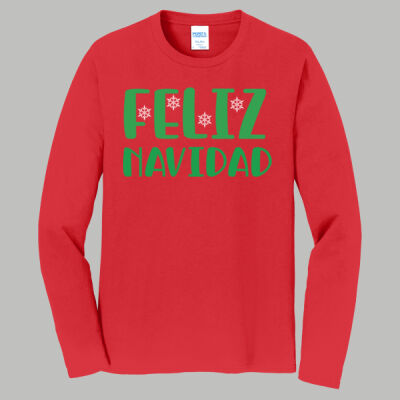 Adult Long Sleeve Shirt - Spring - Feliz Navidad Green Thumbnail